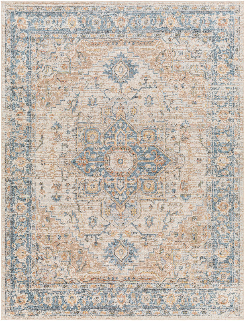 River Machine Washable Oriental Boho Beige Rug