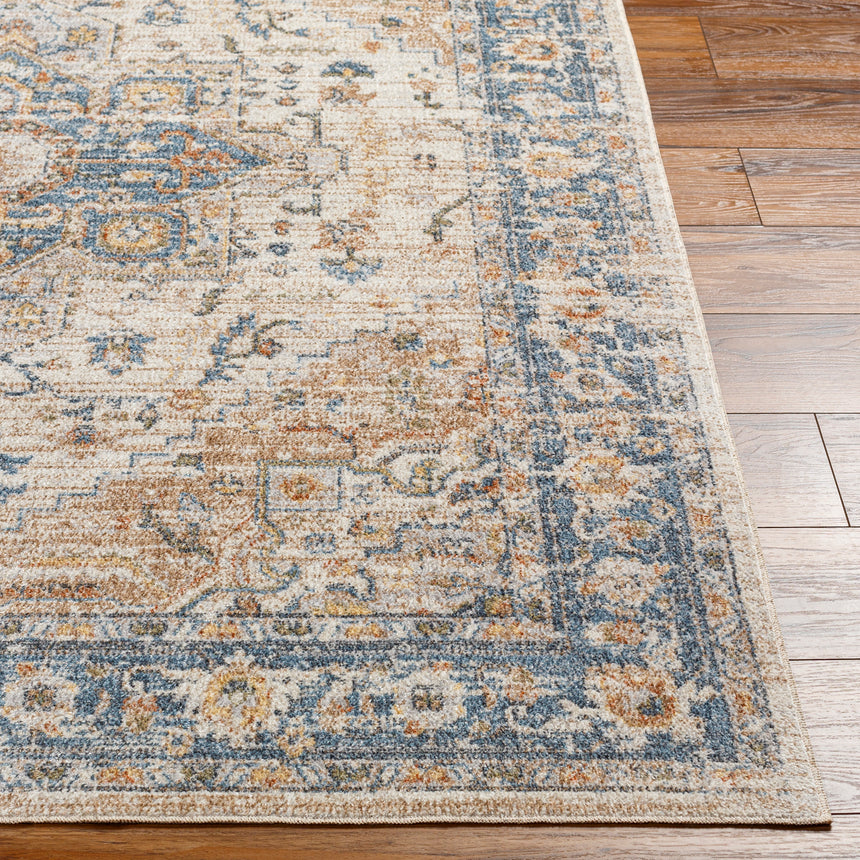 River Machine Washable Oriental Boho Beige Rug