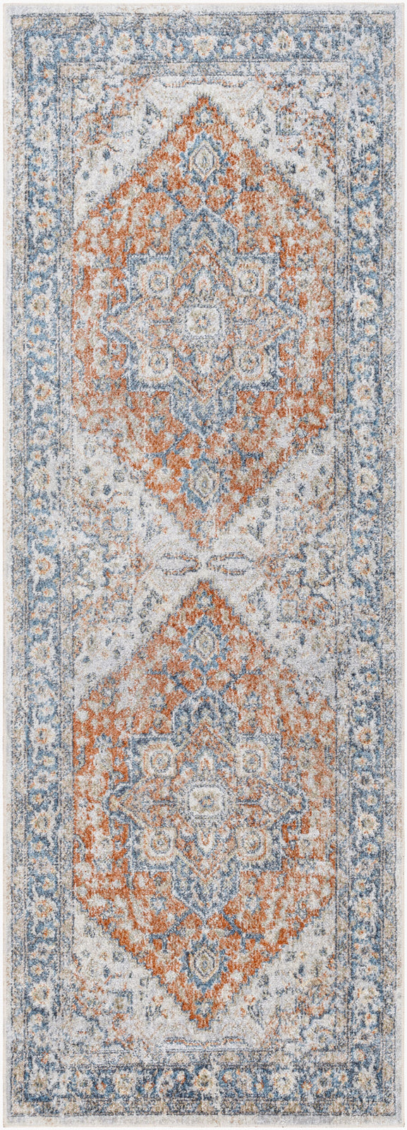 River Machine Washable Oriental Boho Burnt Orange Rug