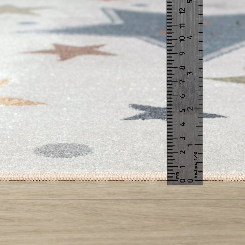 Supermama Kids Machine Washable Multicolour/Blue Bedroom Rug