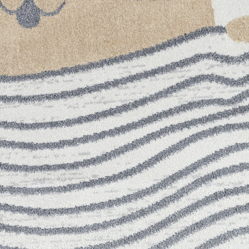 Catnap Kids Machine Washable Brown/Beige Bedroom Rug