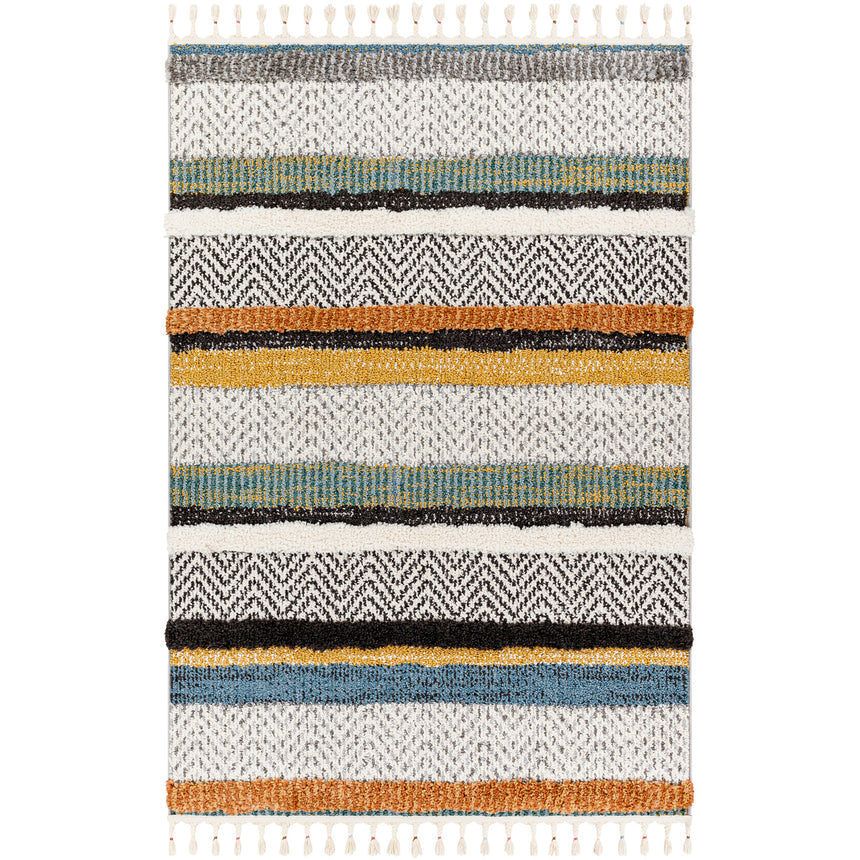 Luciana Shaggy Modern Boho Plush Pile Cream Rug