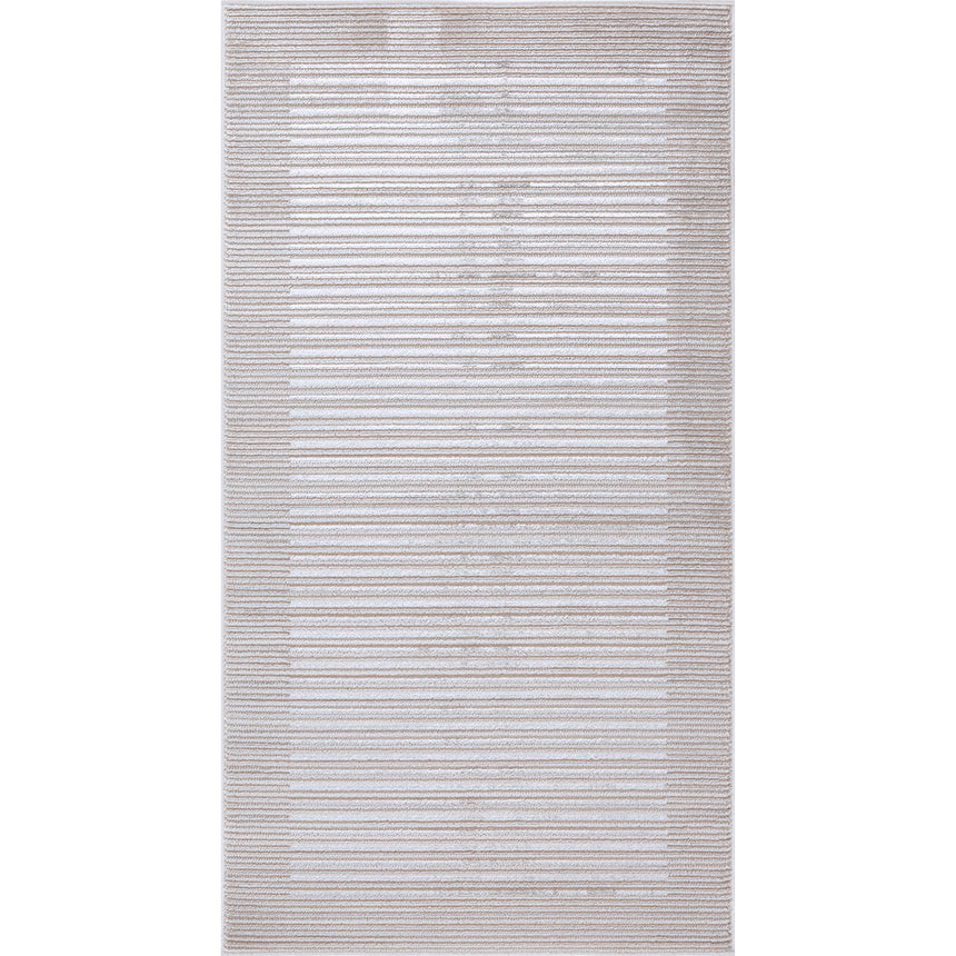 Kaysa Scandi Modern Beige/White Striped Rug
