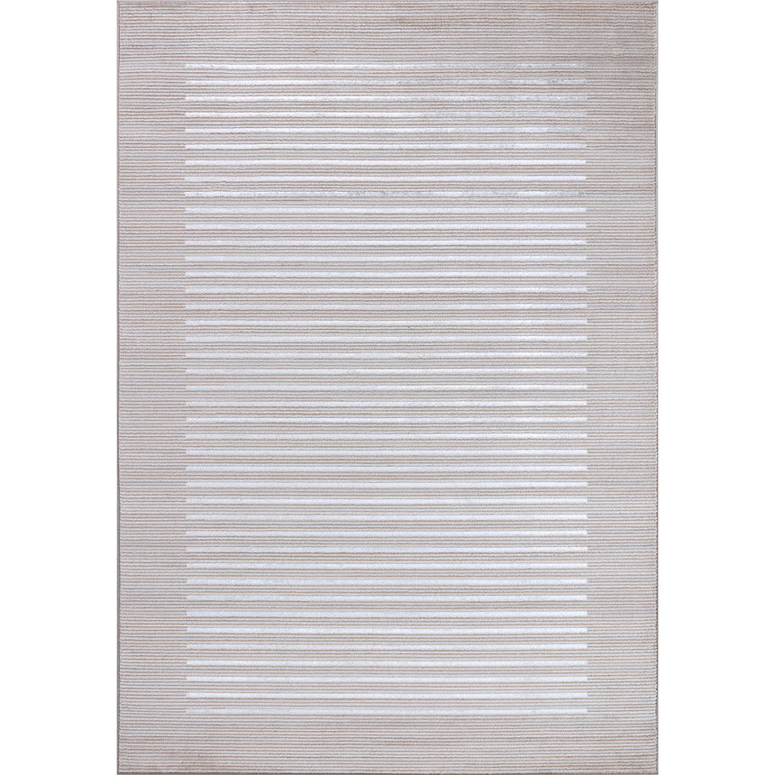 Kaysa Scandi Modern Beige/White Striped Rug
