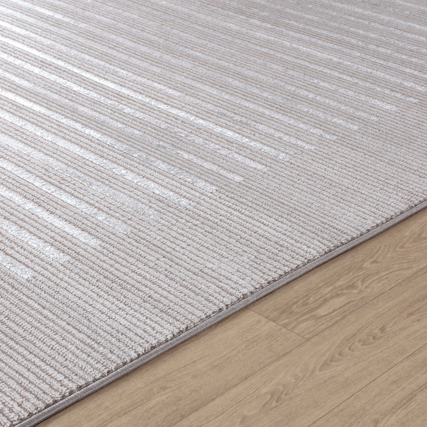 Kaysa Scandi Modern Beige/White Striped Rug