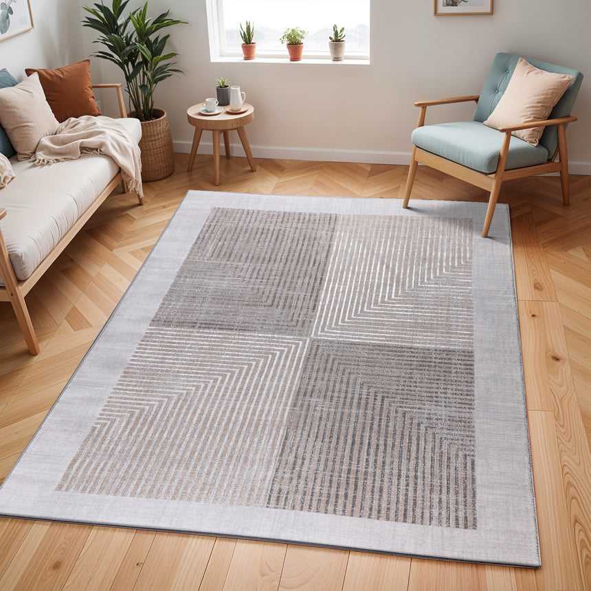 Aitana Scandi Modern Beige/White Rug