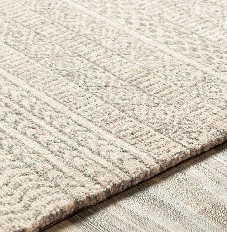 Mithila Hand-Loomed Modern Wool Cream Rug