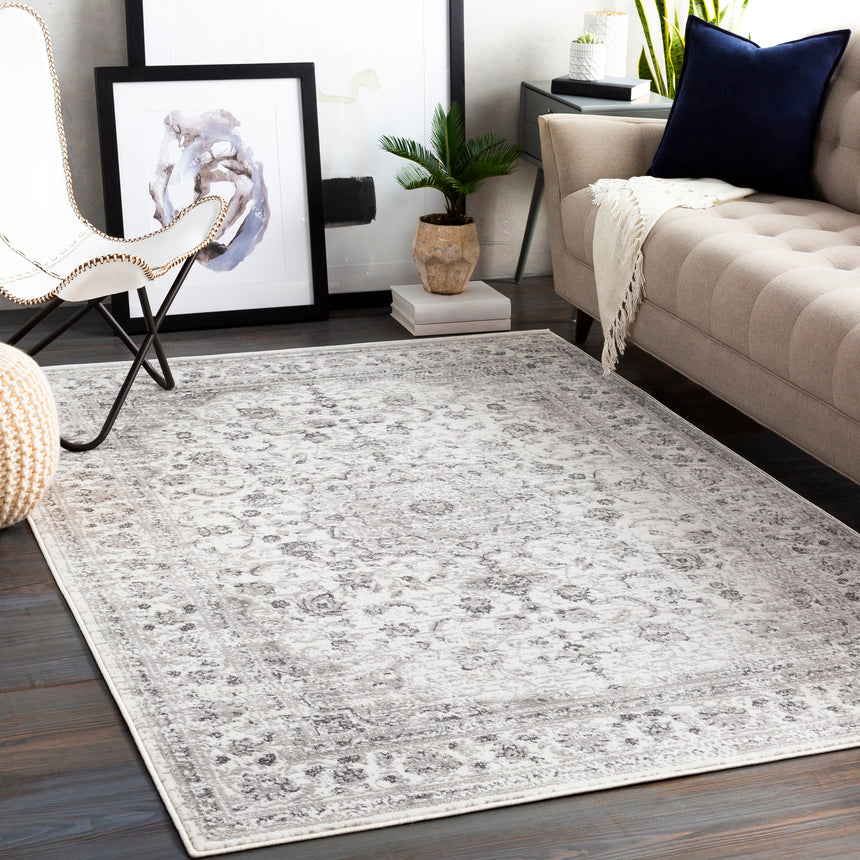 Sanvi Vintage Oriental Boho Light Grey Rug