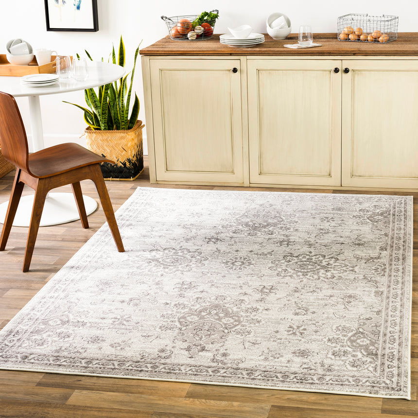 Urmi Vintage Oriental Boho Light Grey Rug
