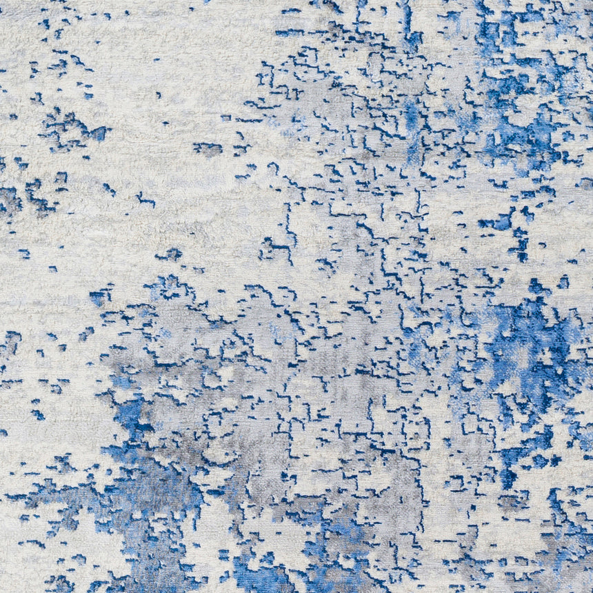 Victoire Abstract Modern Marble Sky Blue Rug