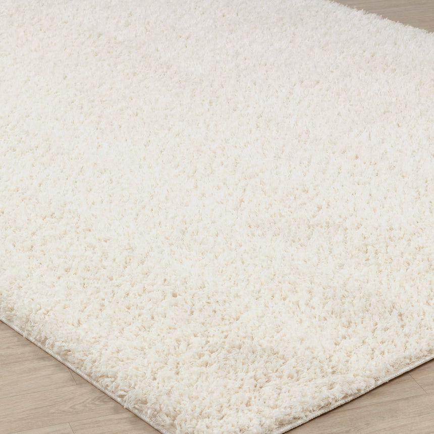 Soso Shaggy Solid Color Plush Pile Cream Rug
