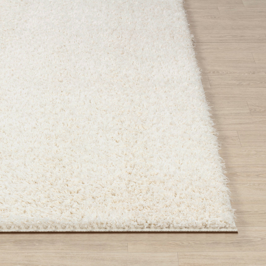 Soso Shaggy Solid Color Plush Pile Cream Rug