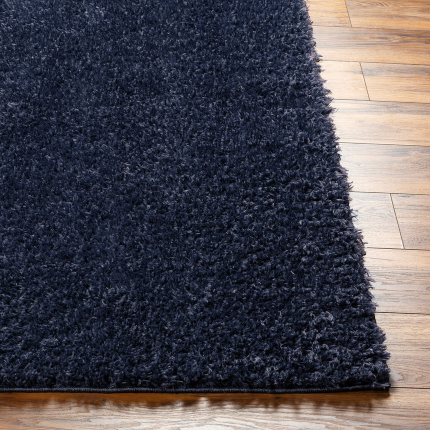 Soso Shaggy Solid Color Plush Pile Dark Blue Rug