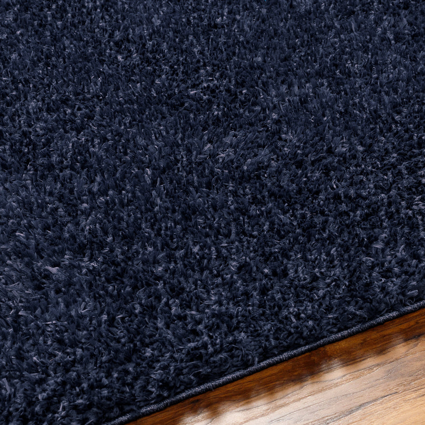 Soso Shaggy Solid Color Plush Pile Dark Blue Rug