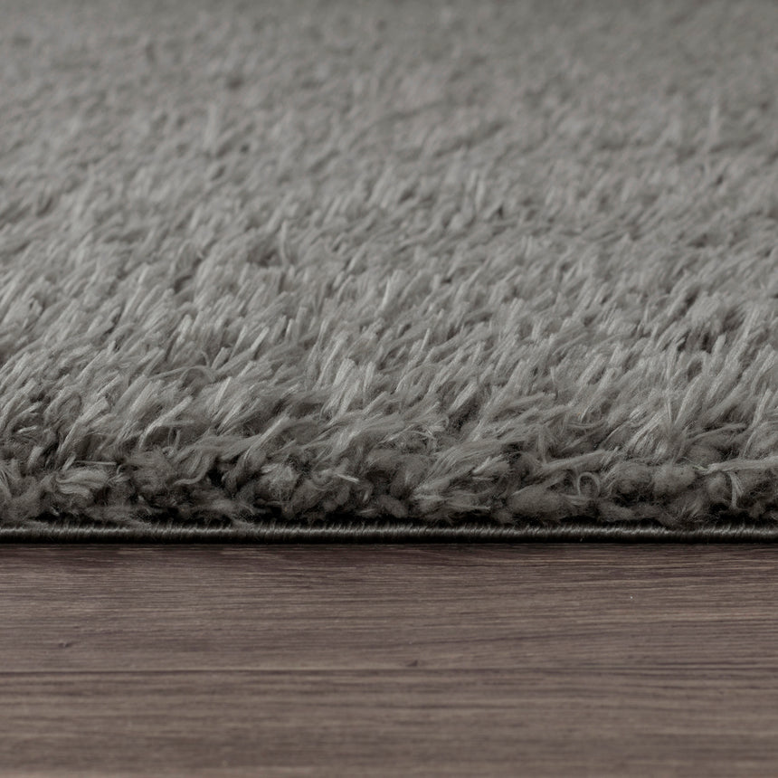 Soso Shaggy Solid Color Plush Pile Dark Grey Rug