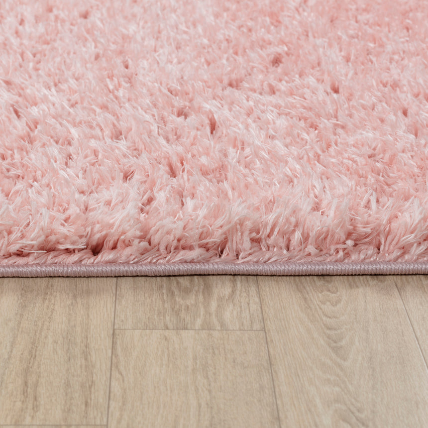 Soso Shaggy Solid Color Plush Pile Pink Rug