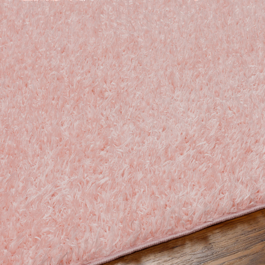 Soso Shaggy Solid Color Plush Pile Pink Rug
