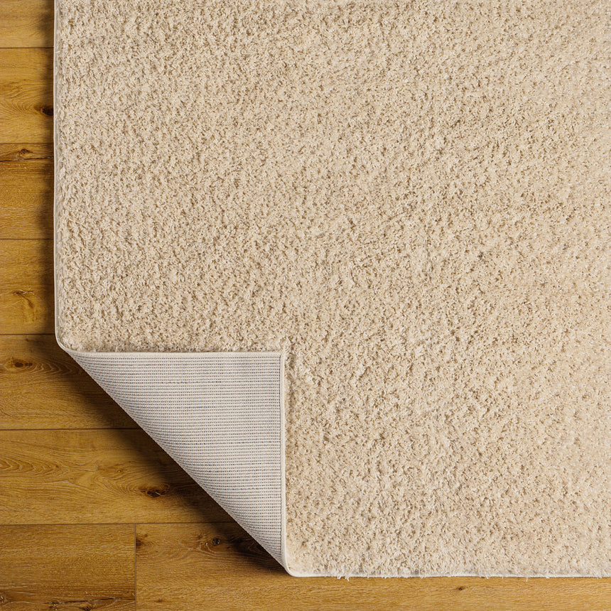 Soso Shaggy Solid Color Plush Pile Beige Rug