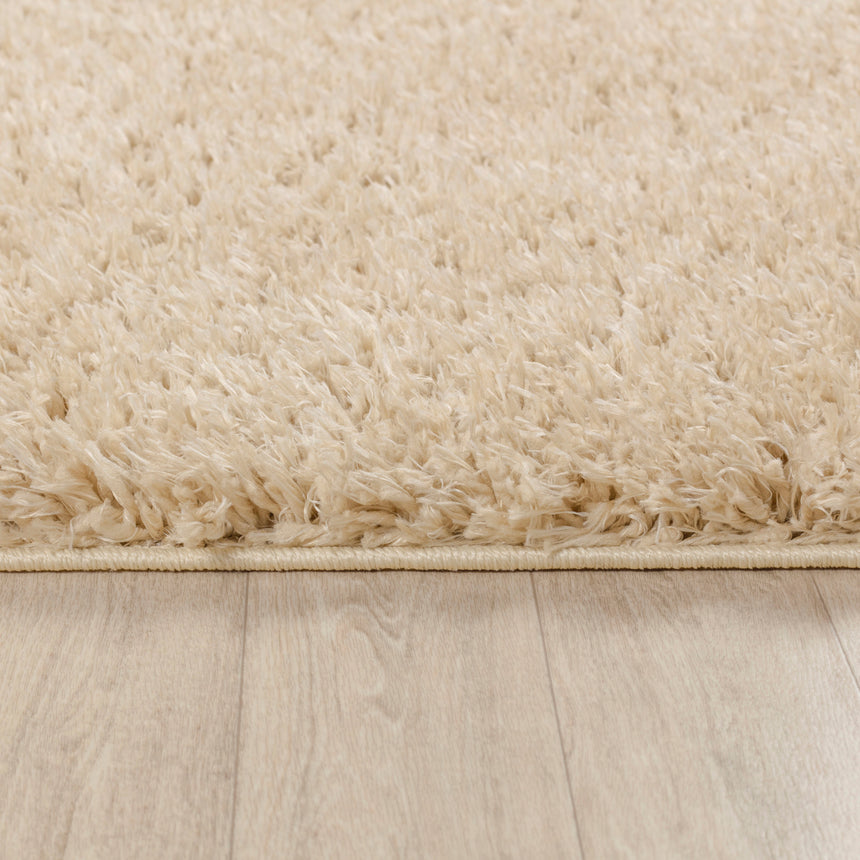 Soso Shaggy Solid Color Plush Pile Beige Rug