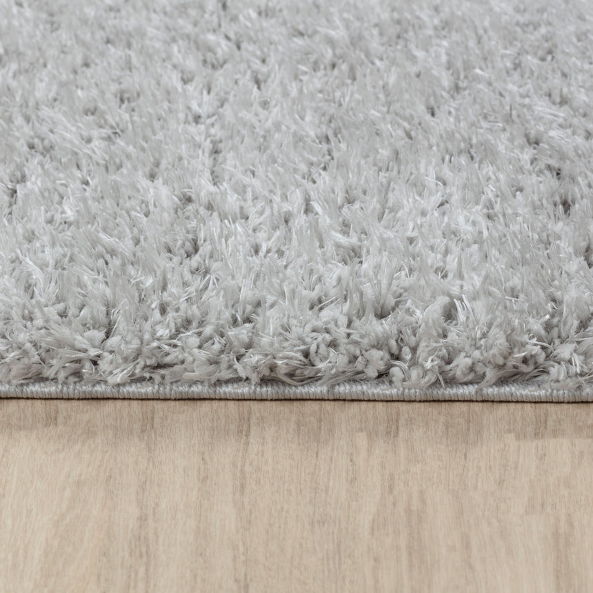 Soso Shaggy Solid Color Plush Pile Light Grey Rug
