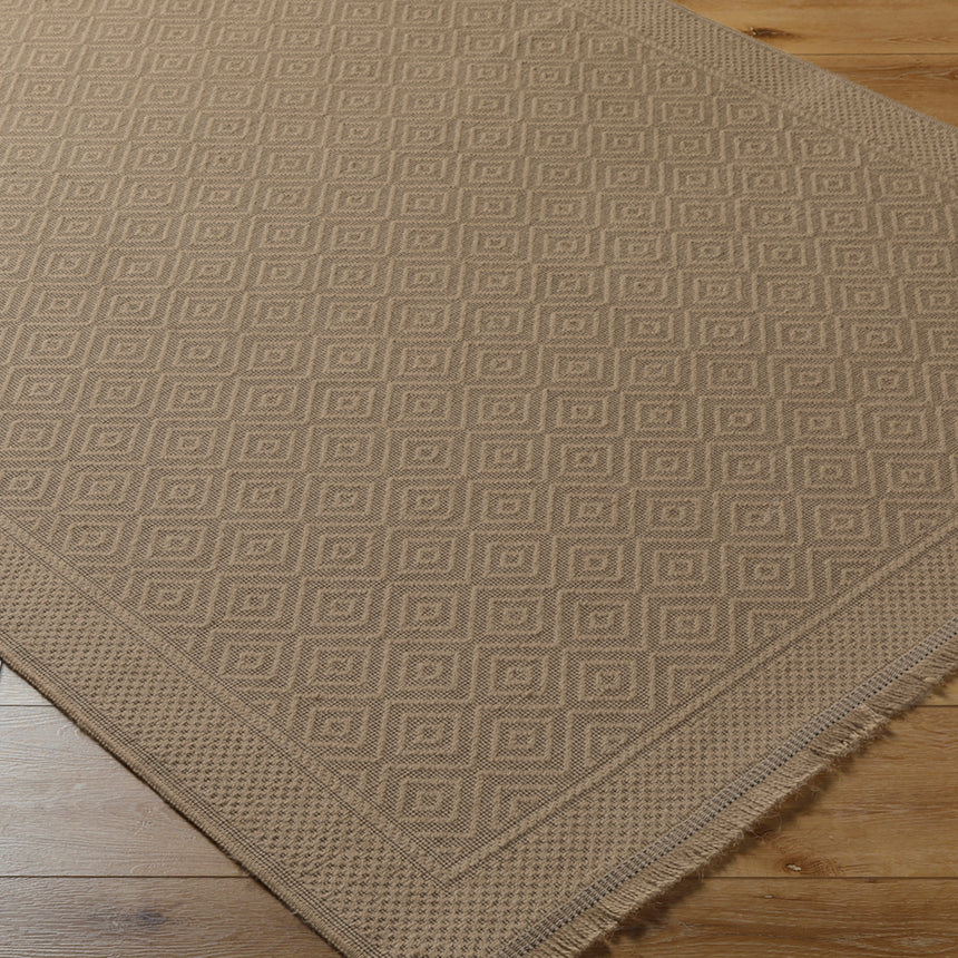 Esha Cottage Tan/Beige Machine Washable Jute Rug