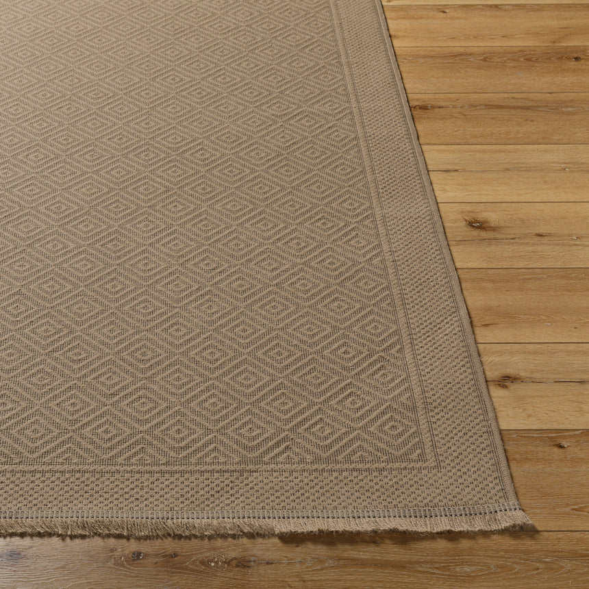 Esha Cottage Tan/Beige Machine Washable Jute Rug