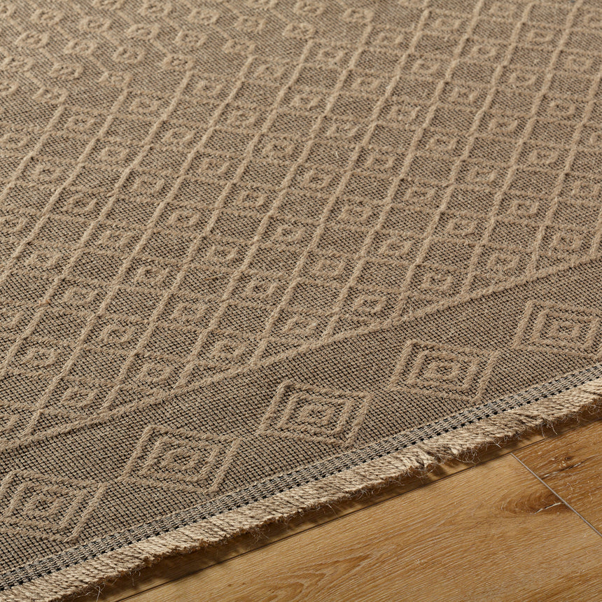 Kashvi Cottage Tan Machine Washable Jute Rug