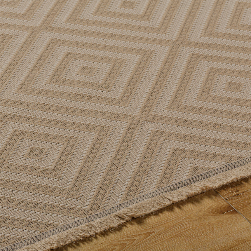 Chardy Cottage Tan/Light Beige Machine Washable Jute Rug