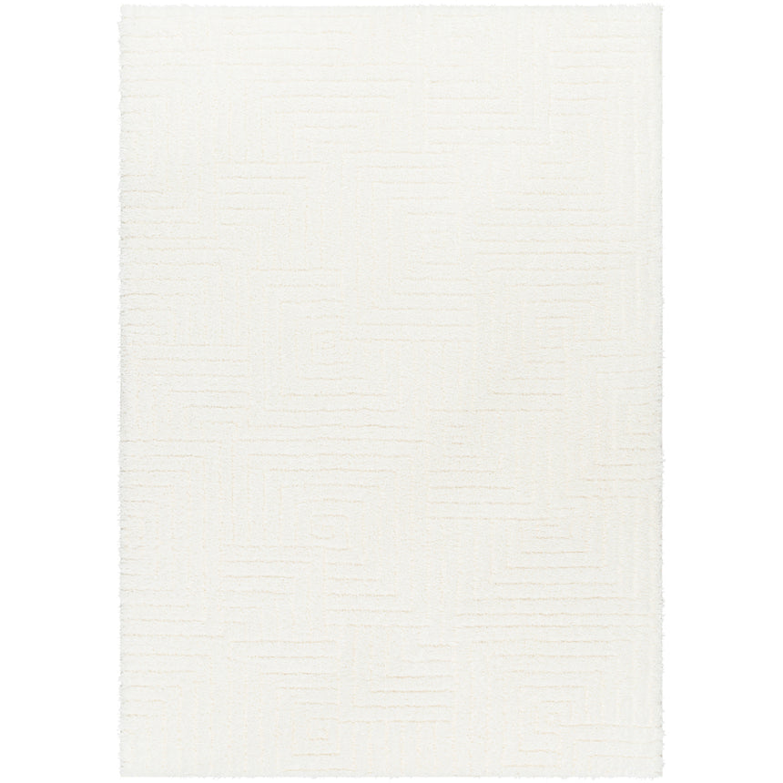 Dariana Shaggy Modern Plush Pile Ivory Rug - Image 1