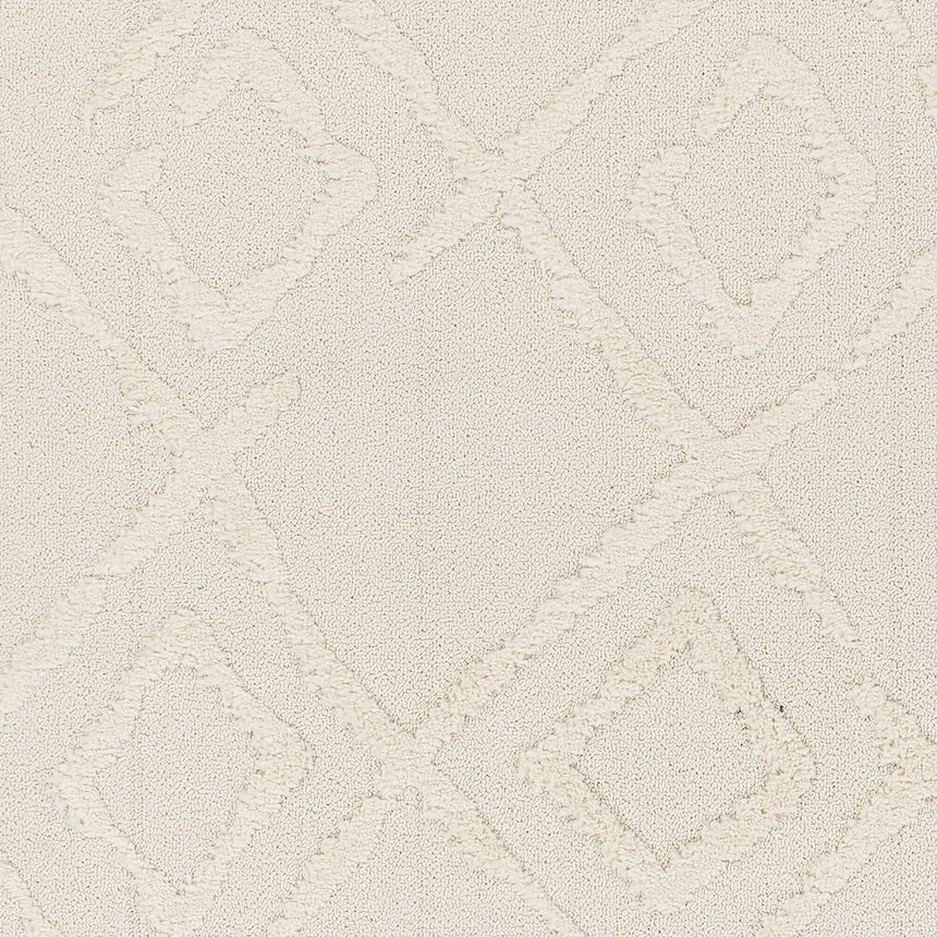 Elaine Berber Geometric High Pile Cream Rug