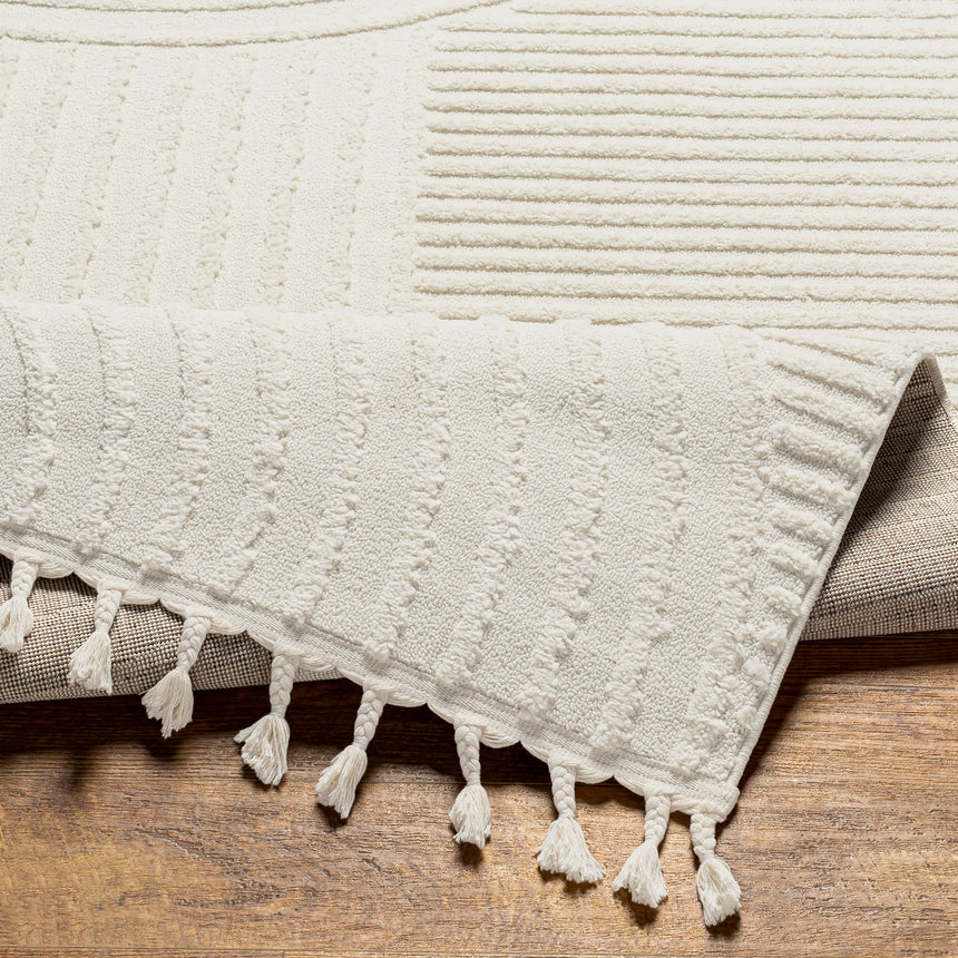 Matilda Scandi Geometric High Pile Ivory Rug