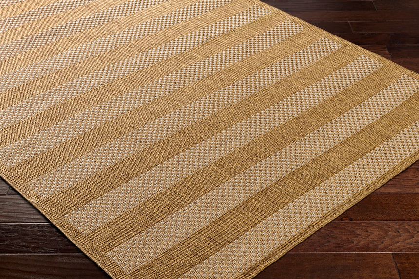 Bahati In- & Outdoor Jute-Look Brown/White Black Striped Rug
