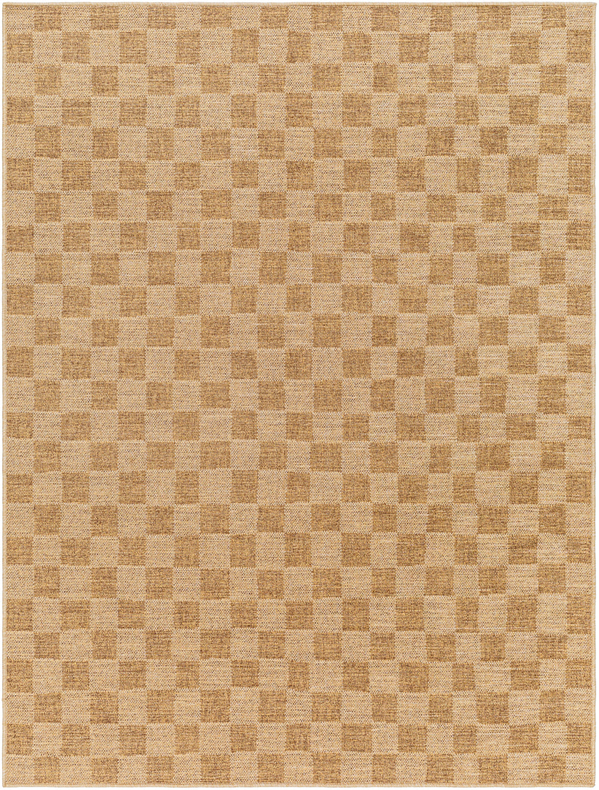 Jerrie In- & Outdoor Jute-Look Medium Brown Checkered Rug