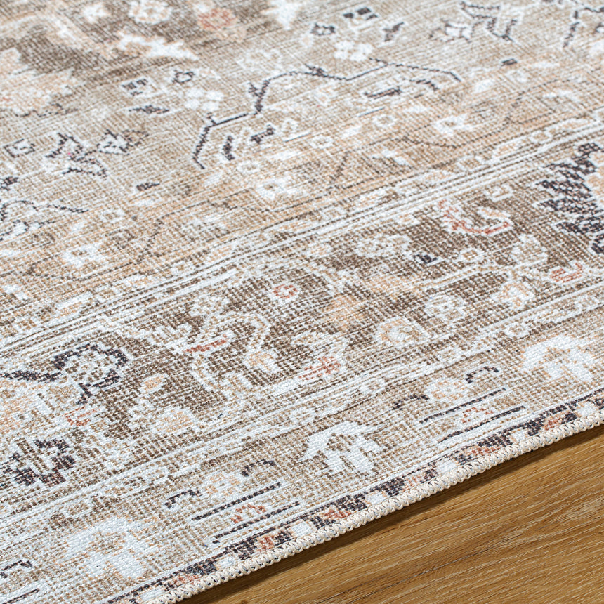 Rainier Our Pnw Home x Livabliss Machine Washable Oriental Boho Brown Rug