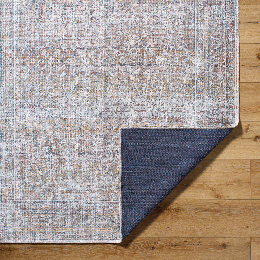 Rainier Our Pnw Home x Livabliss Machine Washable Oriental Boho Dark Brown/Cream Rug