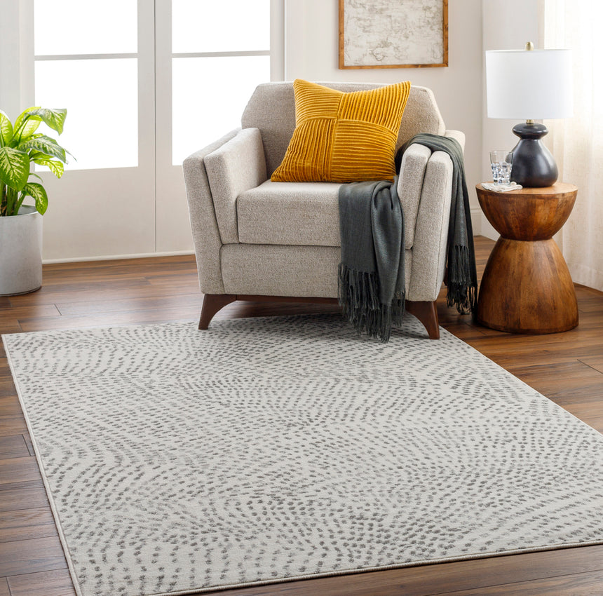 Yonina Scandi Modern Beige/Grey Polka Dot Rug