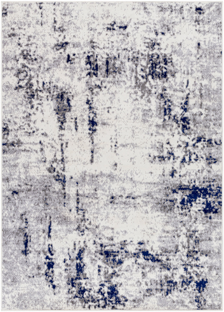 Josefa Abstract Modern Marble Dark Blue Rug