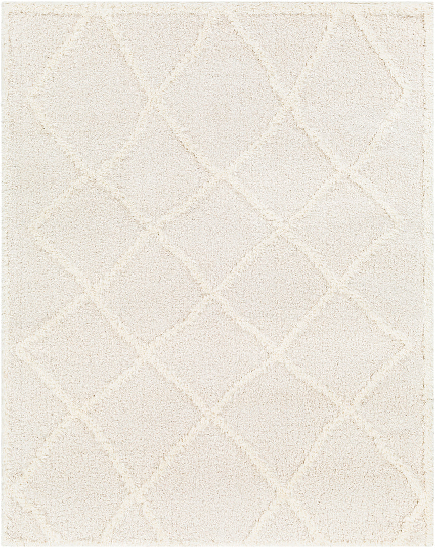 Sumaya Shaggy Modern Plush Pile Cream Rug