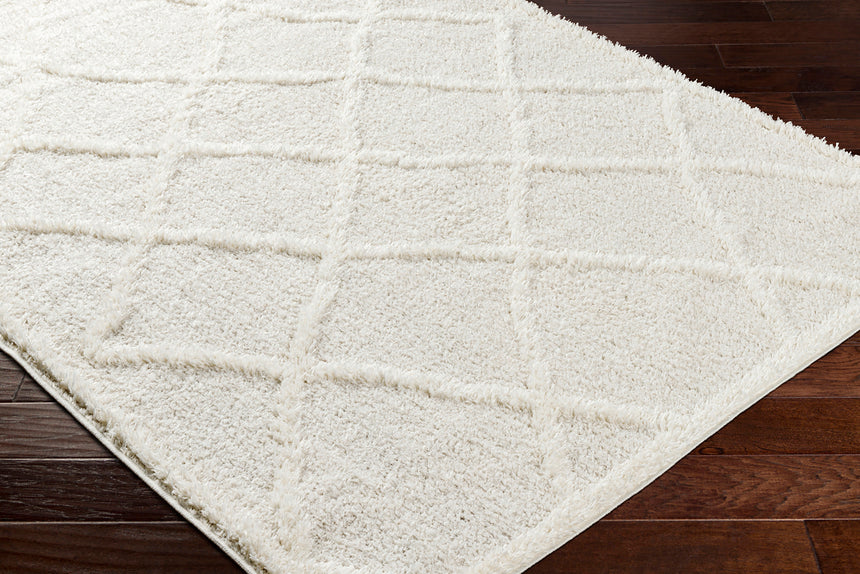 Sumaya Shaggy Modern Plush Pile Cream Rug