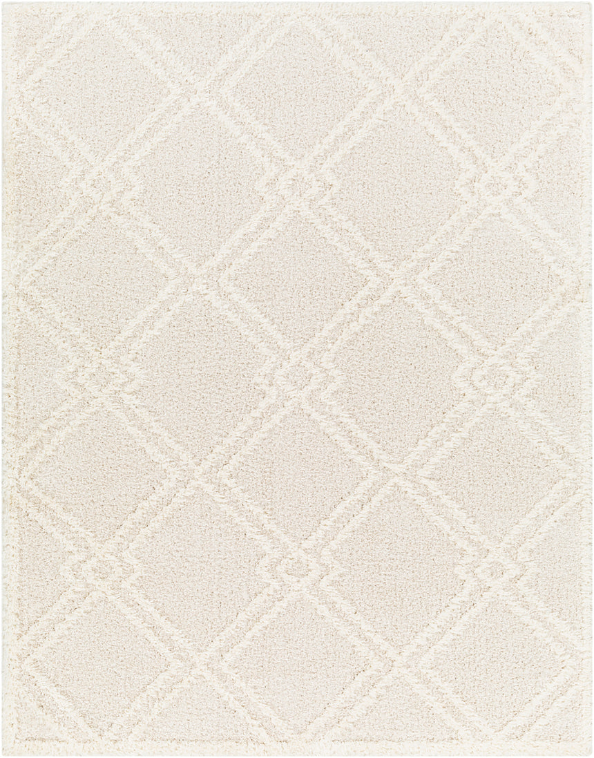 Afarin Shaggy Modern Plush Pile Light Grey Rug