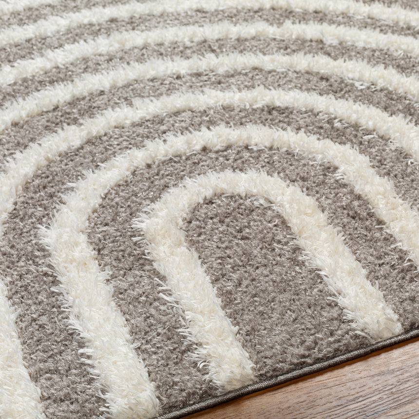 Marava Shaggy Modern Plush Pile Charcoal Rug