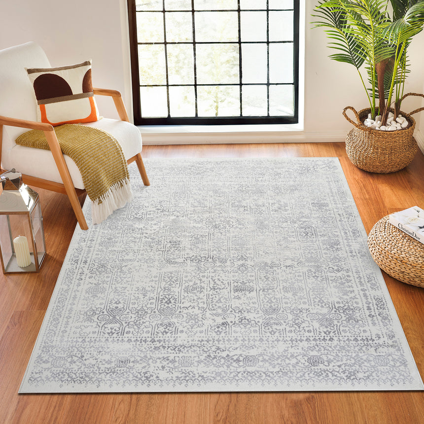 Vicky Vintage Oriental Boho Grey Rug