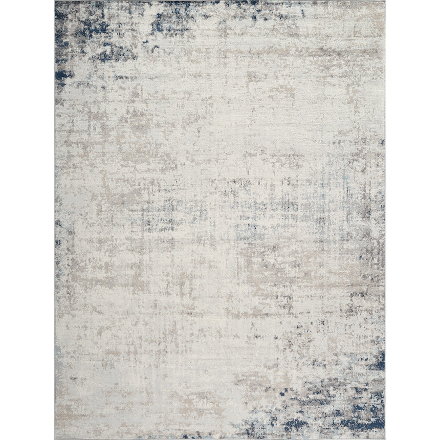 Alix Abstract Modern Marble Blue/Ivory Rug