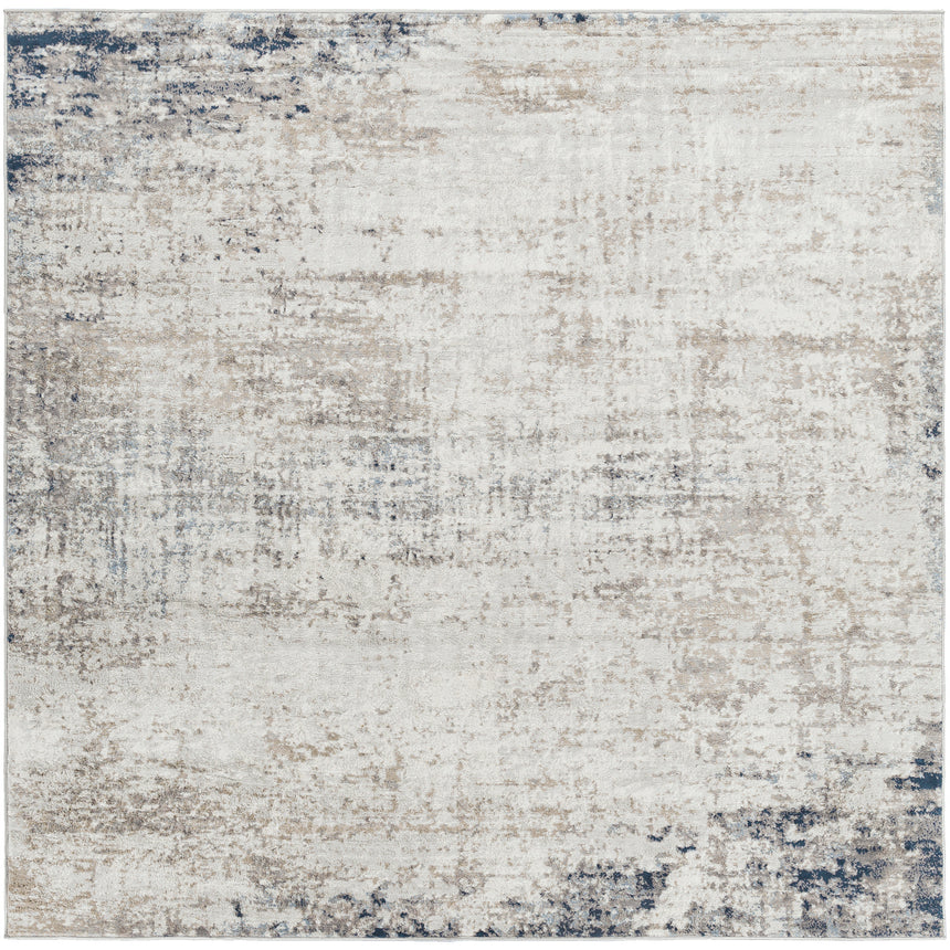 Alix Abstract Modern Marble Blue/Ivory Rug