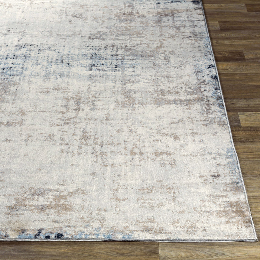 Alix Abstract Modern Marble Blue/Ivory Rug