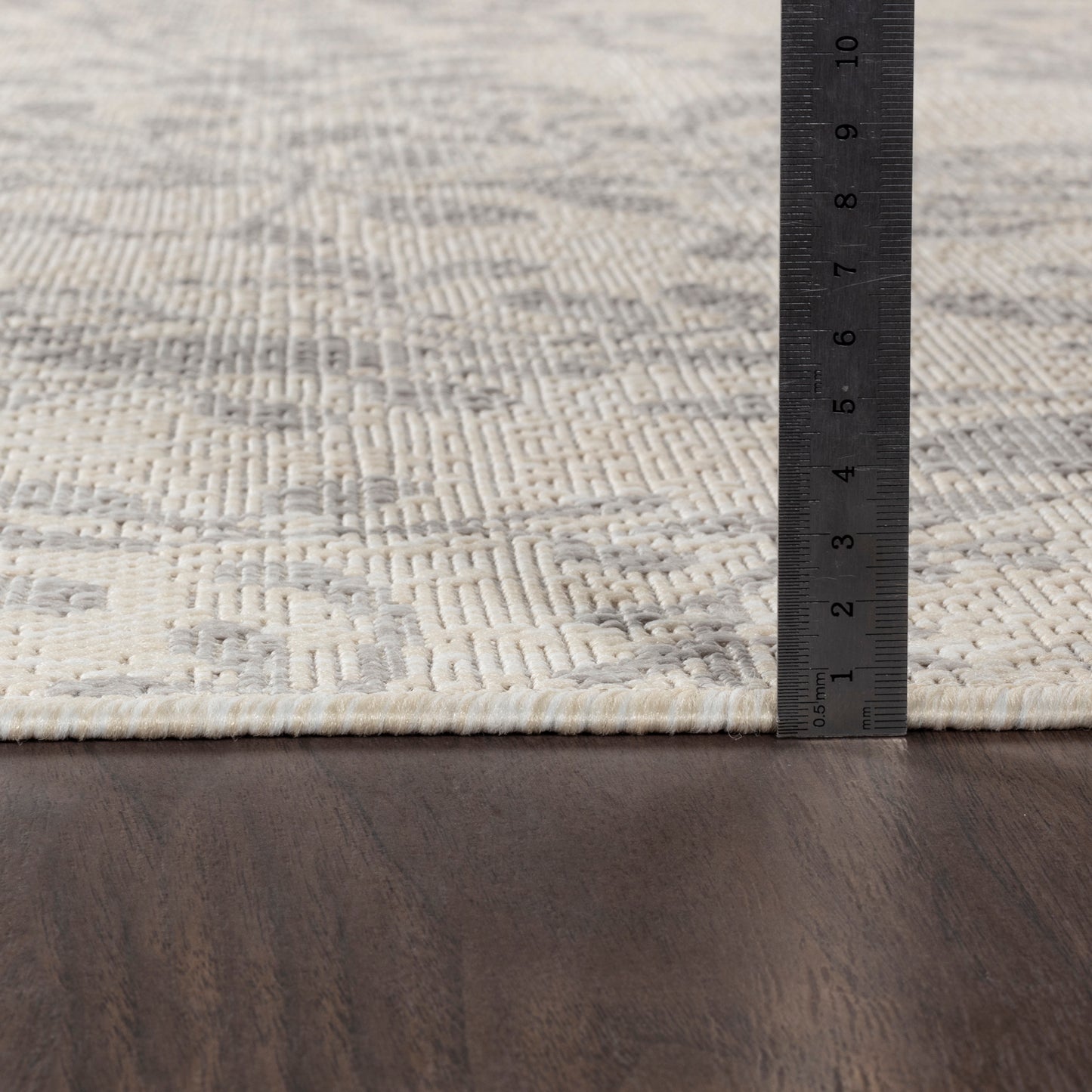 MOLLY Indoor & Outdoor Cottage Light Grey/Beige Area Rug Pile