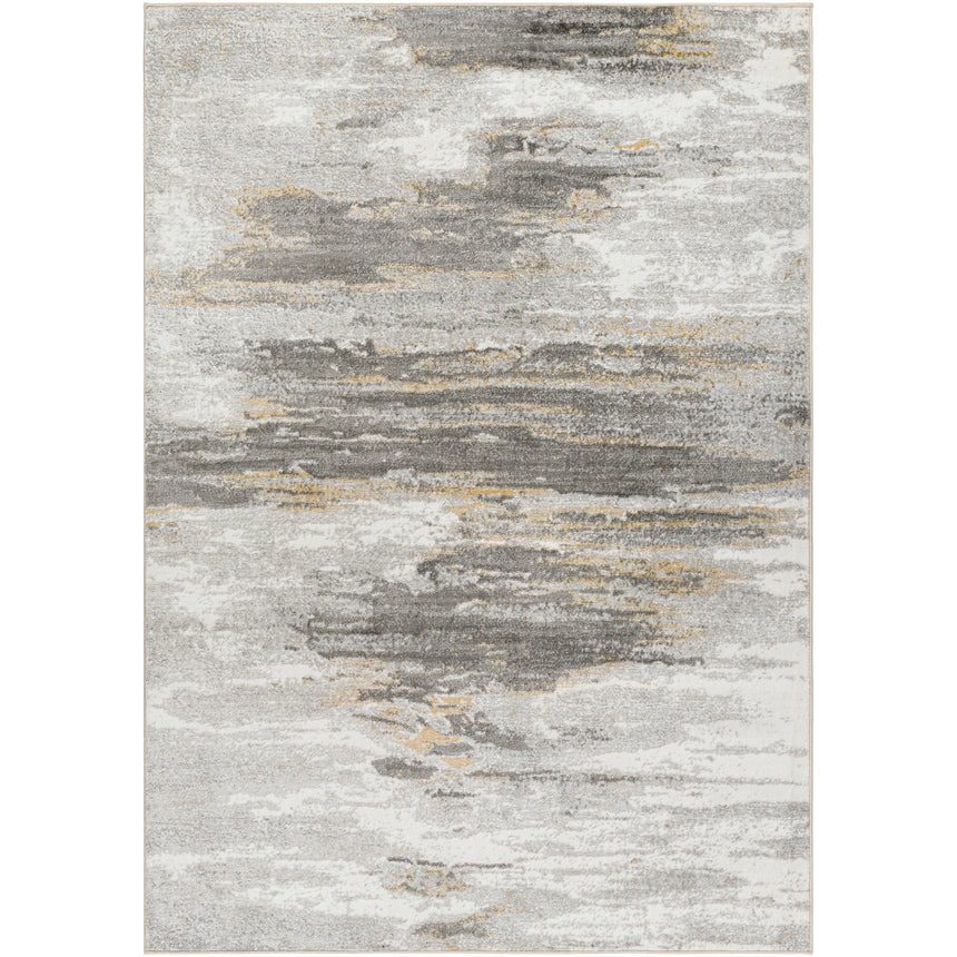 Hila Abstract Modern Marble Charcoal/Off-White Rug