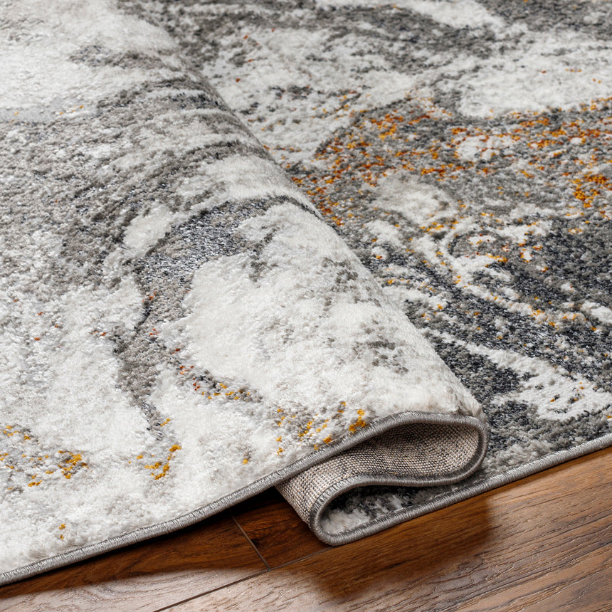 Tenita Abstract Modern Marble Dark Brown/Charcoal Rug