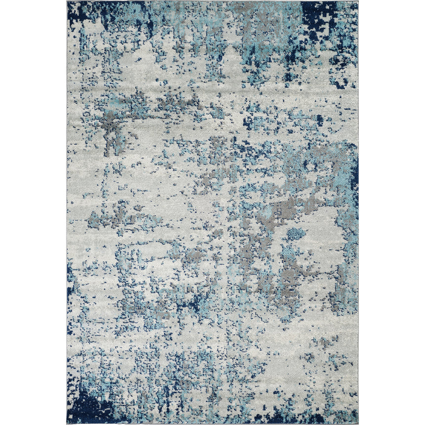 Sarah Abstract Modern Marble Navy/Aqua Rug