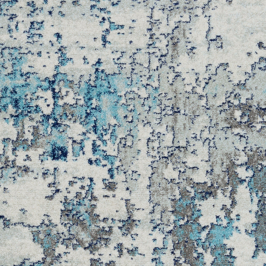 Sarah Abstract Modern Marble Navy/Aqua Rug